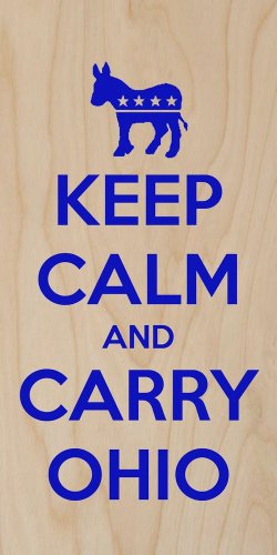 Keep Calm & Carry Ohio Democrat Donkey - Plywood Wood Print Poster Wall Art