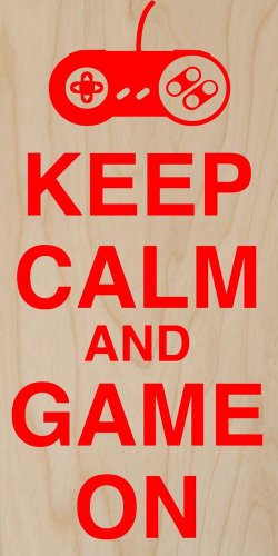 Keep Calm & Game On Vintage Game Controller - Plywood Wood Print Poster Wall Art