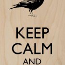 Keep Calm & Carrion Bird Pun - Plywood Wood Print Poster Wall Art
