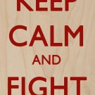 Keep Calm & Fight On Ancient Soldier Helmet - Plywood Wood Print Poster Wall Art