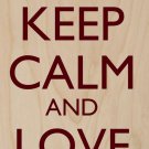 Keep Calm & Love Dogs Black Silhouette - Plywood Wood Print Poster Wall Art