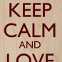 Keep Calm & Love Dogs Black Silhouette - Plywood Wood Print Poster Wall Art