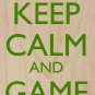 Keep Calm & Game On Green Game Controller - Plywood Wood Print Poster Wall Art