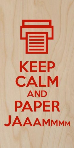 Keep Calm & Paper Jam Printer Red - Plywood Wood Print Poster Wall Art