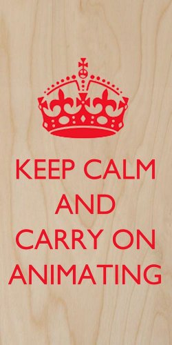Keep Calm & Carry On Animating Red - Plywood Wood Print Poster Wall Art