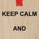 Keep Calm & Love The Rock Bull Head Red - Plywood Wood Print Poster Wall Art