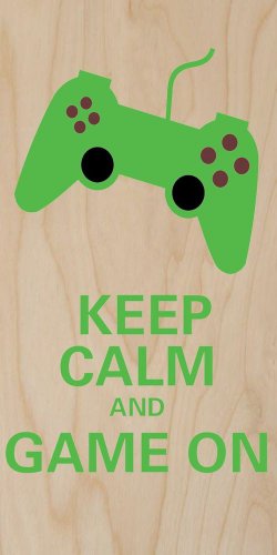 Keep Calm & Game On Video Game Console - Plywood Wood Print Poster Wall Art