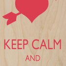 Keep Calm & Cuddle Red Heart w/ Arrow - Plywood Wood Print Poster Wall Art