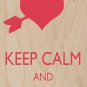 Keep Calm & Cuddle Red Heart w/ Arrow - Plywood Wood Print Poster Wall Art
