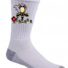 "Part-Time JOB Veggie Farm" Parody Super Hero Watering Garden - Crew Socks Pair