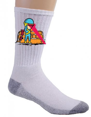 "Part-Time JOB Road Construction" Parody Super Hero Fix Road - Crew Socks Pair