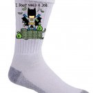 "Part-Time JOB No Job" Parody Super Hero Rich Billionaire Cash - Crew Socks Pair