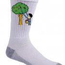 "Part-Time JOB Apple Farm" Parody Super Hero Picking Apples - Crew Socks Pair