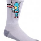 "Part-Time JOB Restaurant" Parody Super Hero Waiter Serving - Crew Socks Pair