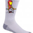 "Part-Time JOB Laundry Shop" Parody Super Hero Ironing Clothes - Crew Socks Pair