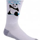 "Outfit" Funny Panda Bear Trying On Clothes w/ Hangers - Crew Socks Pair