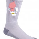 "Cha Ching" Pig Bank Pooping Coins in Toilet Funny Parody - Crew Socks Pair