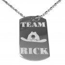 Military Dog Tag Metal Chain Necklace - Team Rick Sheriff Hat Zombie Dead Show