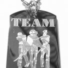Military Dog Tag Metal Chain Necklace - Team Michonne Sword Lady Zombie Leash