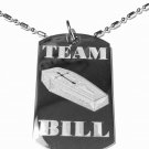 Military Dog Tag Metal Chain Necklace - Team Bill Blood Vampire Coffin TV Show