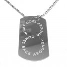 Military Dog Tag Metal Chain Necklace - What Goes Around Comes Around Infinity