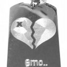 Military Dog Tag Metal Chain Necklace - EMO Punk Broken Heart w/ Cross Bandage