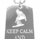 Military Dog Tag Metal Chain Necklace - Keep Calm and Board On Snowboarding