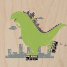 "Roller Skating" Monster Movie Parody - Plywood Wood Print Poster Wall Art