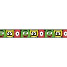 Yo Gabba Gabba Seatbelt Belt - Characters Heads Repeating on Black
