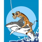 "Pirate Giraffe" Riding Shark in Water - FITS iPhone 5 5s Plastic Snap On Case