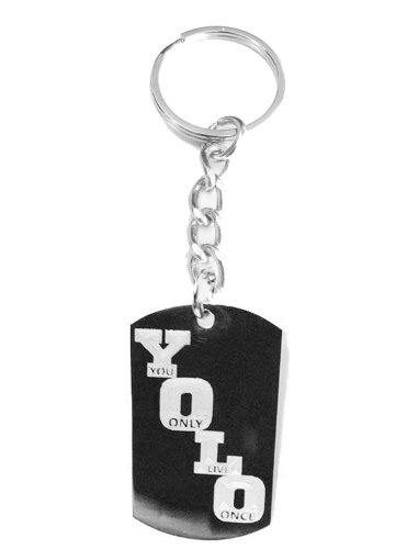 YOLO You Only Live Once Take Care Rapper Saying - Metal Ring Key Chain Keychain