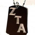 Sororities Sorority Greek Zeta Tau Alpha Logo  - Dog Tag w/ Metal Chain Necklace