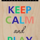 Keep Calm & Play Piano Colorful - Plywood Wood Print Poster Wall Art