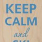 Keep Calm & Ski On Downhill Skier - Plywood Wood Print Poster Wall Art