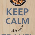 Keep Calm & Travel On Compass - Plywood Wood Print Poster Wall Art