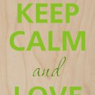 Keep Calm & Love Tea Teapot & Heart - Plywood Wood Print Poster Wall Art