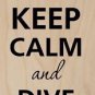 Keep Calm & Dive On Diver & Dolphin - Plywood Wood Print Poster Wall Art