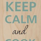 Keep Calm & Cook On Pot & Ladle - Plywood Wood Print Poster Wall Art