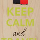 Keep Calm and Travel On Suitcases - Plywood Wood Print Poster Wall Art