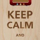 Keep Calm and Listen to Music Radio - Plywood Wood Print Poster Wall Art