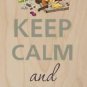 Keep Calm and Drink Wine Bottle w/ Cheese - Plywood Wood Print Poster Wall Art
