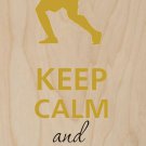 Keep Calm and Play Football Player (Soccer) - Plywood Wood Print Poster Wall Art