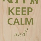 Keep Calm and Love Elephants (Green) - Plywood Wood Print Poster Wall Art