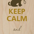 Keep Calm and Walk With Dog w/ Leash - Plywood Wood Print Poster Wall Art