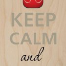 Keep Calm and Cook On Apron & Ladle - Plywood Wood Print Poster Wall Art