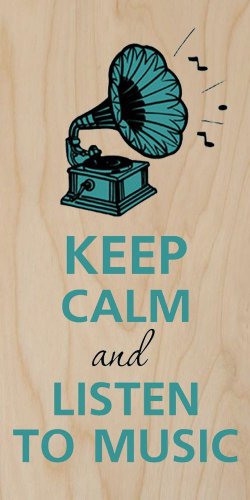 Keep Calm and Listen to Music Record Player - Plywood Wood Print Poster Wall Art