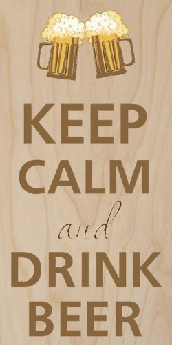 Keep Calm and Drink beer Mugs & Foam - Plywood Wood Print Poster Wall Art
