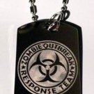 Zombie Outbreak Response Team Biohazard Logo  - Dog Tag w/ Metal Chain Necklace