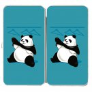 "Outfit" Funny Panda Bear Putting On Clothes - Womens Taiga Hinge Wallet Clutch