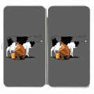 "Milking Out" Man w/ Cow Draining White Funny - Womens Taiga Hinge Wallet Clutch